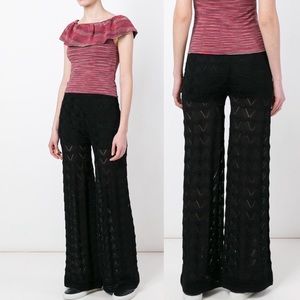 SOLD ❌M Mission Black Crochet Palazzo Pants Size 38